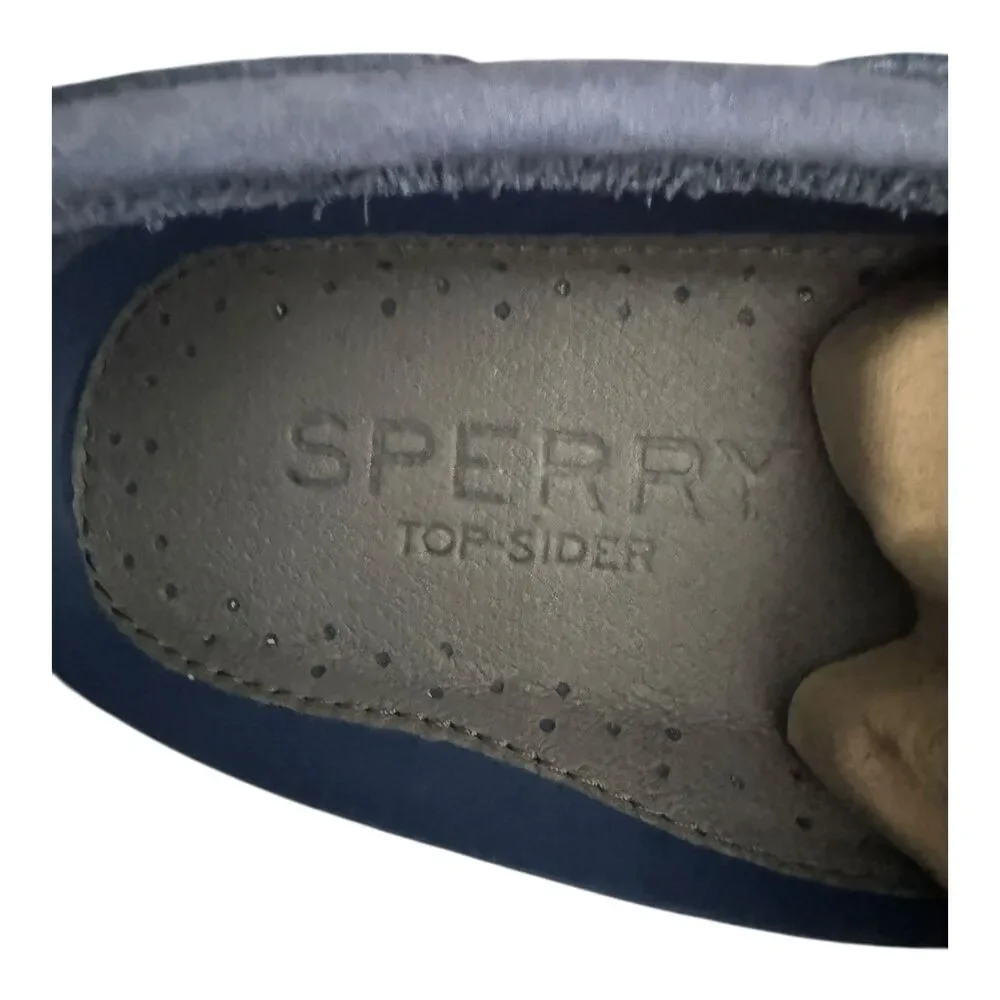 Sperry Authentic Original Penny Loafer Men’s 7 Boat Shoes Blue Suede Multi $110